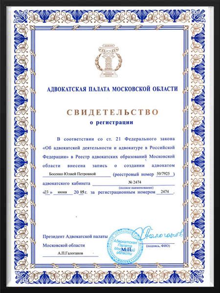 Адвокат Ситникова Ю. П.
